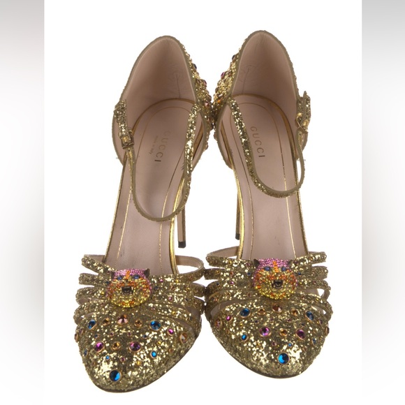 Gucci Polignac Feline Glitter Heels - Picture 5 of 5